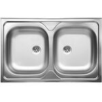 Zlewozmywak  50 nakładany 2-komorowy  50 x 80 cm stalowy Kuchinox