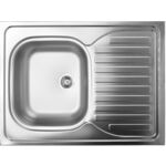 Zlewozmywak 60 nakładany 1-komorowy z ociekaczem 60 x 80 cm stalowy Kuchinox SK6_311T