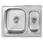 Zlewozmywak  Junak wpuszczany 1,5-komorowy  50 x 63 cm stalowy Kuchinox