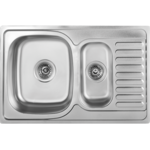 Zlewozmywak  Junak wpuszczany 1,5-komorowy z ociekaczem 50 x 78 cm stalowy Kuchinox