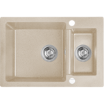 Zlewozmywak  Celia wpuszczany 1,5-komorowy  44 x 65 cm beż Laveo