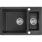 Zlewozmywak  Celia wpuszczany 1,5-komorowy  44 x 65 cm czarny Laveo