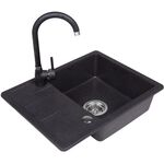 Zlewozmywak  Stella wpuszczany 1-komorowy z ociekaczem 44 x 58 cm czarny Laveo