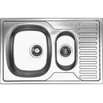 Zlewozmywak  Orion wpuszczany 1,5-komorowy z ociekaczem 50 x 78 cm stalowy Kuchinox