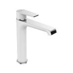 Bateria umywalkowa stojąca nablatowa LARGO, biały/chrom