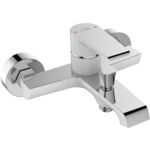 Bateria wannowa ścienna bez zestawu natryskowa LARGO, biały/chrom