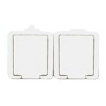 Gniazdo podwójne Tormenta białe natynkowe IP44 2x2P+Z