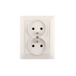 Gniazdo podwójne Medium białe 2x2P+Z