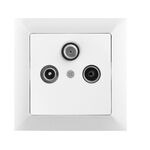 Gniazdo RTV satelitarne Medium białe