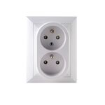 Gniazdo podwójne Perła białe 2x2P+Z