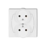 Gniazdo podwójne Logo biała