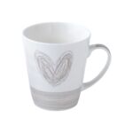 Kubek stożek Rysowane Serce 280 ml mix