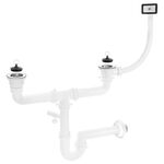 Syfon 2x2" z przelewem 2-komorowy OKS B14T