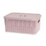 Koszyk prostokątny z przykrywką 6 l WILLOW różówy