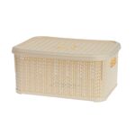 Koszyk prostokątny z przykrywką 6 l WILLOW kremowy