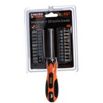 Wkrętak + 20 końcówek bit FASTER TOOLS