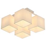 Lampa BOHO AMPLA 4x40W E27 biały abażur beżowy CANDELLUX