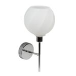 Kinkiet RAUL 1x40W E14 chrom klosz biały CANDELLUX