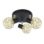 Plafon ACROBAT 3x40W E14 czarny klosz złoty CANDELLUX