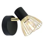 Kinkiet FLY 1x40W E14 czarny/złoty CANDELLUX