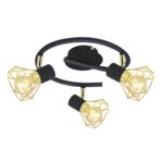 Spirala VERVE 3x40W E14 czarny abażur złoty CANDELLUX