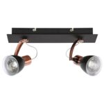 Listwa MARKUS 2x50W GU10 czarny+miedziany bez żarówki CANDELLUX