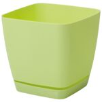 Doniczka TOSCANA 11 cm kwadratowa pastelowa limonka