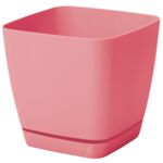Doniczka TOSCANA 11 cm kwadratowa pastelowa malina