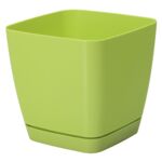 Doniczka TOSCANA 13 cm kwadratowa zielony jasny
