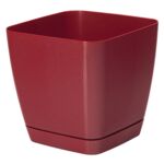 Doniczka TOSCANA 15 cm kwadratowa czerwony metalik