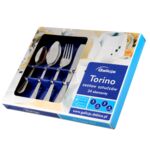 Zestaw sztućców 24 części TORINO srebrny