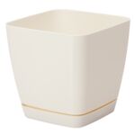 Doniczka TOSCANA 19 cm kwadratowa kremowy