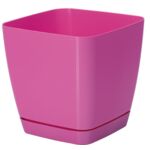 Doniczka TOSCANA 19 cm kwadratowa różowy