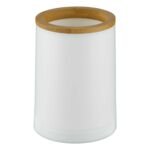 Kubek łazienkowy ESPINO biały z bambusem