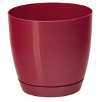 Doniczka TOSCANA 11 cm okrągła czerwony metalik