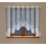 Firanka żakardowa odpasowana z wszytą taśmą marszczącą 160 x 300 cm