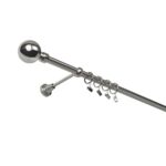 Karnisz metalowy 160 cm pojedynczy efekt stali Kula 19 mm