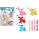 Świeczki urodzinowe 6 szt. + HELIKOPTERY