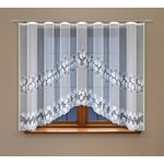 Firanka żakardowa odpasowana z wszytą taśmą marszczącą  160 x 300 cm