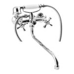 Bateria wannowa z widełkami z wylewką typu S Roma chrom Invena 