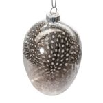 Zawieszka szklana Jajko z piórkami