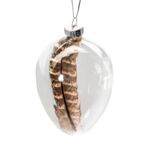 Zawieszka szklana Jajko z piórkami