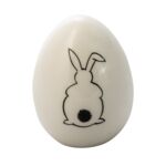 Figurka ceramiczna Jajo 9 cm biało-czarne