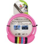 Zabezpieczenie rowerowe kolorowe szyfr 650x8mm 4bike