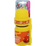 Bidon rowerowy dziecięcy żółty + koszyk 250 ml 4bike junior