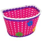 Koszyczek rowerowy dziecięcy pleciony D różowy 4bike junior