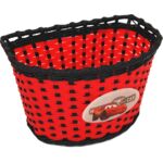 Koszyczek rowerowy dziecięcy pleciony D czerwony 4bike junior