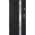 Drzwi zewnętrzne TEMIDAS inox antracyt 90 lewe RADEX
