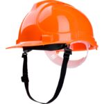 Kask budowlany, pomarańczowy, z uniwersalnym uchwytem do osprzętu, Drel