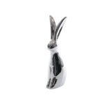 Zając ceramiczny srebrny 33 cm